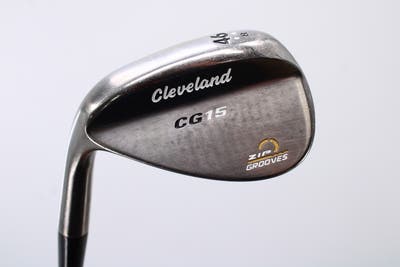 Cleveland CG15 Satin Chrome Wedge Pitching Wedge PW 46° 8 Deg Bounce Cleveland Traction Wedge Steel Wedge Flex Left Handed 36.5in