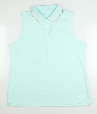 New Womens Nike Sleeveless Golf Polo Large L Green MSRP $50 BV0223-382