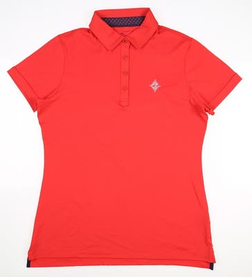 New W/ Logo Womens Peter Millar Golf Polo Medium M Red MSRP $89 LF21EK39S