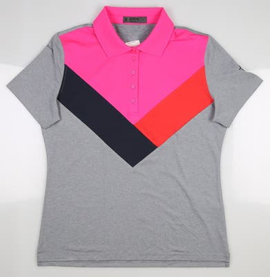 New W/ Logo Womens G-Fore Golf Polo Large L Multi MSRP $120