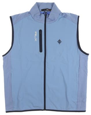 New W/ Logo Mens Ralph Lauren RLX Golf Vest Large L Blue MSRP $168 785805815004