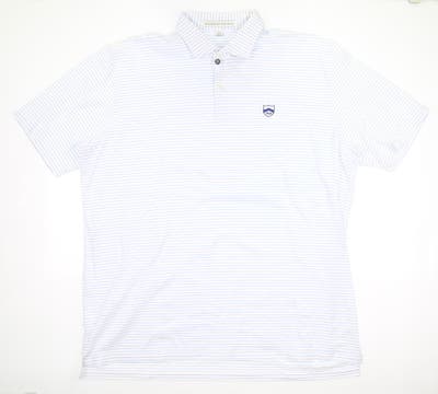 New W/ Logo Mens Holderness and Bourne Egan Polo XX-Large XXL White/Blue MSRP $105 2022-206