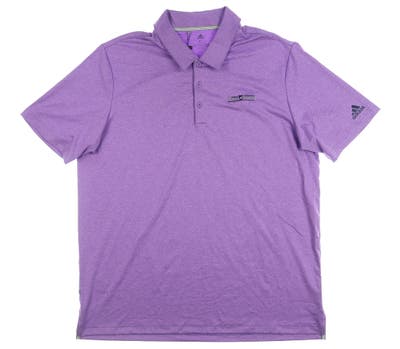 New W/ Logo Mens Adidas Golf  Polo X-Large XL Purple MSRP $65 DQ2370