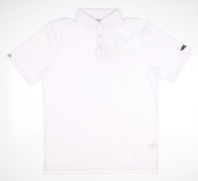 New W/ Logo Mens Straight Down Olympic Polo Medium M White MSRP $98 14728
