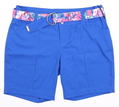 New Womens Jo Fit Belted Fairway Shorts 6 Blue MSRP $86 GB069-NTB