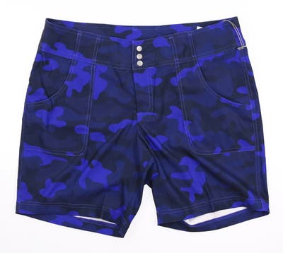 New Womens Jo Fit Belted Golf Shorts 8 Blue MSRP $86 GB505-CAM