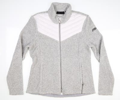 New Womens KJUS Alpine Jacket Large L Gray/White MSRP $399 LC25-K00