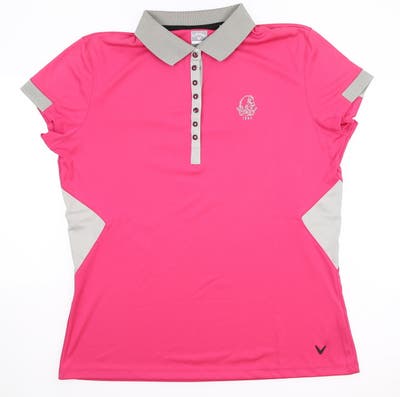 New W/ Logo Womens Callaway Golf Polo Large L Pink MSRP $55