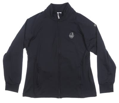 New W/ Logo Womens Daily Sports Golf Jacket Large L Black MSRP $150 843/423