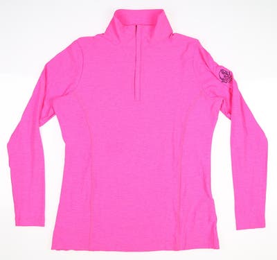 New W/ Logo Womens Peter Millar 1/4 Zip Golf Pullover Small S Pink MSRP $100