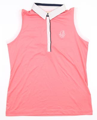 New W/ Logo Womens Sport Haley Sleeveless Golf Polo Medium M Pink MSRP $77 WD112205