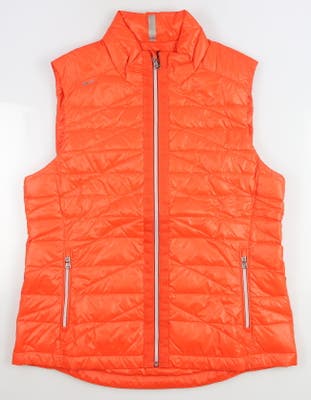 New W/ Logo Womens Ralph Lauren RLX Golf Vest Large L Orange MSRP $198 WRLXFA17