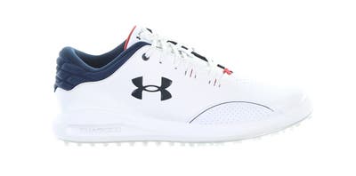 New Mens Golf Shoe Under Armour UA Draw Sport Spikeless 12 White MSRP $100 3023731-102