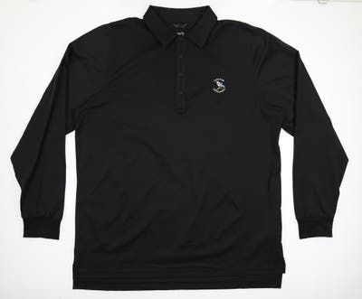 New W/ Logo Mens Zero Restriction Long Sleeve Polo XX-Large XXL Black MSRP $105 0552