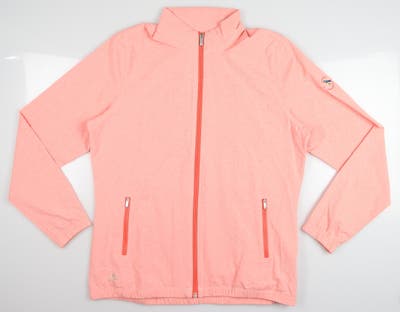 New W/ Logo Womens Adidas Golf Jacket Large L Peach MSRP $90 BC1829