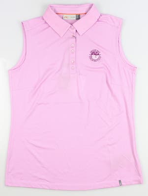 New W/ Logo Womens KJUS Eve Sleeveless Polo Large L Pink MSRP $99 LG60-J10