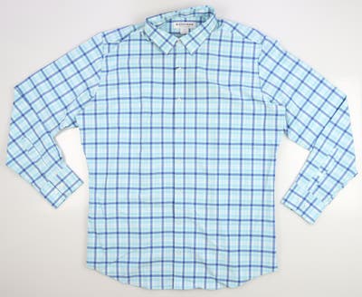 New Mens Mizzen and Main Golf Button Up Large L Turquoise Aqua MSRP $128 LEE-S20-44004