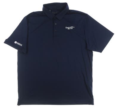 New W/ Logo Mens Under Armour Golf Polo XX-Large XXL Navy Blue MSRP $55