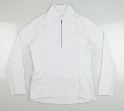 New Womens IBKUL 1/2 Zip Golf Pullover X-Small XS White MSRP $98
