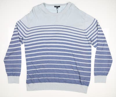 New Mens Turtleson Crockett Stripe Sweater X-Large XL Sky Denim MSRP $185 MF20S05-SKDE