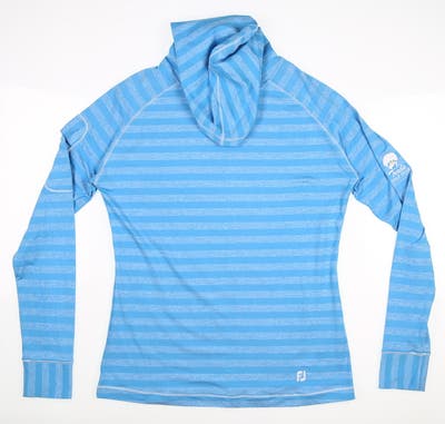 New W/ Logo Womens Footjoy Long Sleeve Golf Hoodie Small S Blue MSRP $95