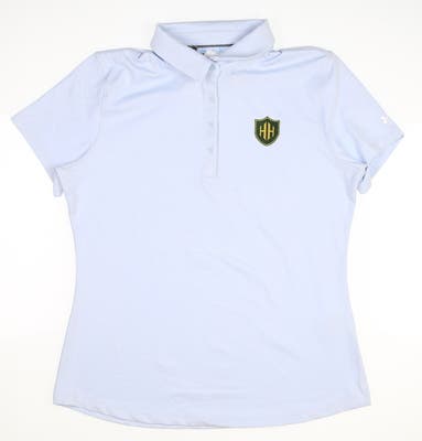 New W/ Logo Womens Under Armour Golf Polo Large L Blue MSRP $60