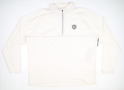 New W/ Logo Mens Sun Mountain Golf 1/4 Zip Pullover XX-Large XXL White MSRP $90