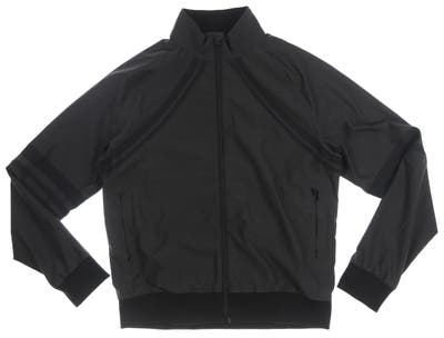 New Mens J. Lindeberg Full Zip Golf Jacket Medium M Black MSRP $160 GMOW00661