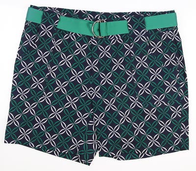 New Womens Jo Fit Belted Golf Shorts 14 Multi MSRP $98 GB105-ADP