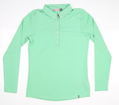 New Womens KJUS Scotscraig Long Sleeve Polo Medium M Green MSRP $129 LG60-H07