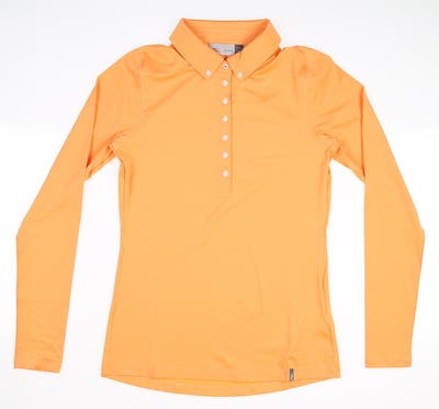 New Womens KJUS Scotscraig Long Sleeve Polo X-Small XS Orange MSRP $129 LG60-906