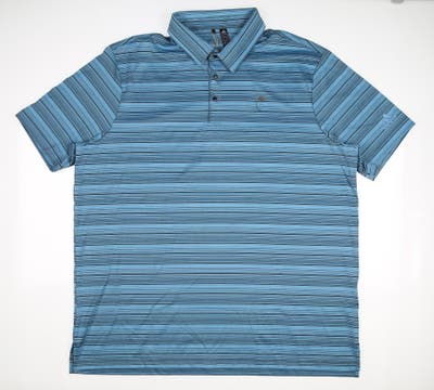 New W/ Logo Mens Adidas Golf Polo XX-Large XXL Hazy Blue MSRP $65 GM0229