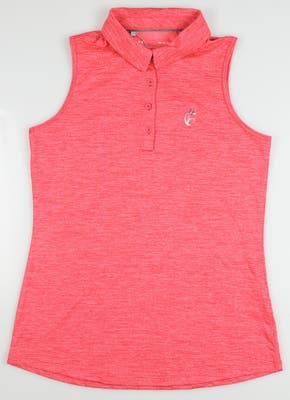 New W/ Logo Womens Under Armour Sleeveless Golf Polo Small S Red MSRP $65 UW0468