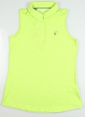 New W/ Logo Womens Under Armour Sleeveless Golf Polo Small S Green MSRP $65 UW0468