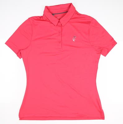 New W/ Logo Womens Under Armour Golf Polo Small S Pink MSRP $65 UW0550