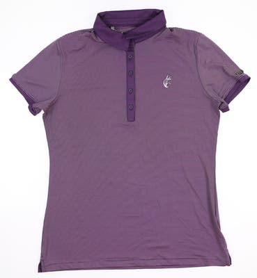 New W/ Logo Womens Under Armour Golf Polo Medium M Purple MSRP $65 UW0440