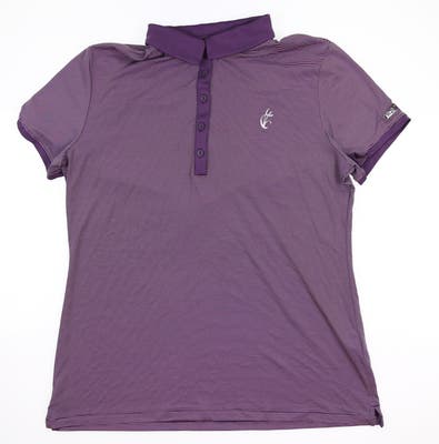 New W/ Logo Womens Under Armour Golf Polo Large L Purple MSRP $65 UW0440