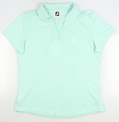 New W/ Logo Womens Footjoy Golf Polo Medium M Aquamarine MSRP $85 27920