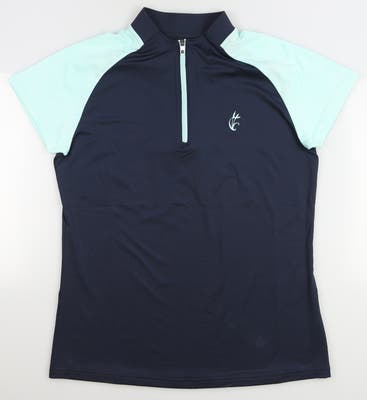 New W/ Logo Womens Footjoy Golf Polo Small S Navy Blue MSRP $85 27913