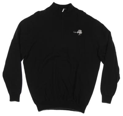 New W/ Logo Mens Sun Mountain Golf 1/4 Zip Pullover Large L Black MSRP $139