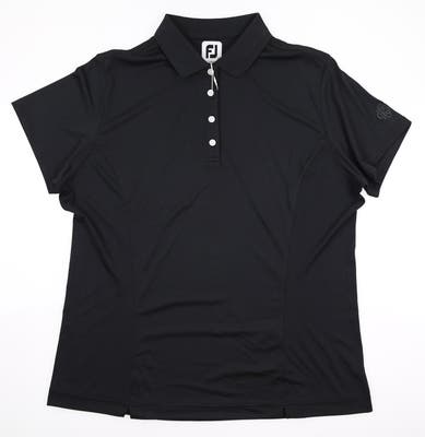 New W/ Logo Womens Footjoy Golf Polo X-Large XL Black MSRP $65 27071