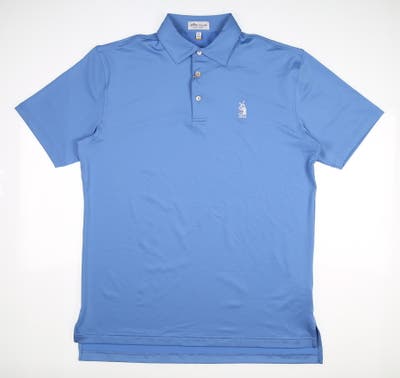 New W/ Logo Mens Peter Millar Golf Polo Medium M Blue MSRP $110