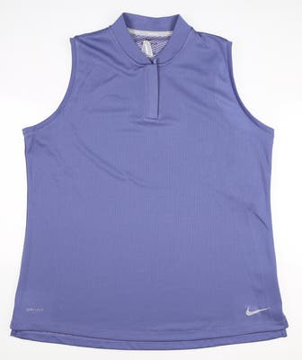 New W/ Logo Womens Nike Golf Sleeveless Polo X-Large XL Purple MSRP $60 928723-522