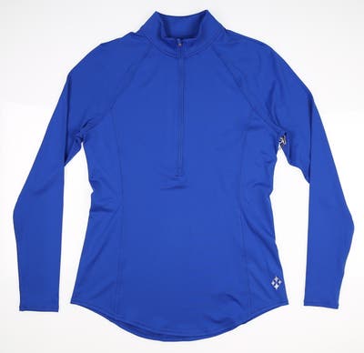 New Womens Jo Fit Momentum Mock 1/4 Zip Pullover Small S Blue MSRP $86 UT064-NTB