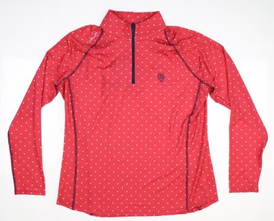 New W/ Logo Womens Ralph Lauren RLX Golf 1/2 Zip Pullover Large L Pink MSRP $148