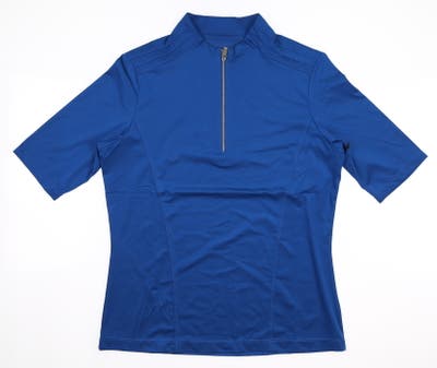 New Womens Tail 1/2 Zip Laney Short Sleeve Golf Pullover Medium M Blue MSRP $83 GD1972-1709