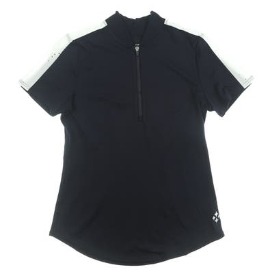 New Womens Jo Fit Short Sleeve Rib Polo X-Small XS Navy Blue MSRP $86 GT427-MLR