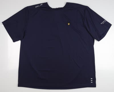 New W/ Logo Mens Ralph Lauren RLX Golf T-Shirt XX-Large XXL Navy Blue MSRP $85 785805955001