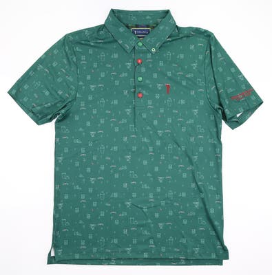 New W/ Logo Mens William Murray Golf Polo Small S Green MSRP $90