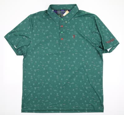 New W/ Logo Mens William Murray Golf Polo X-Large XL Green MSRP $90
